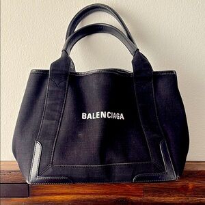 Balenciaga Black Canvas Tote Bag